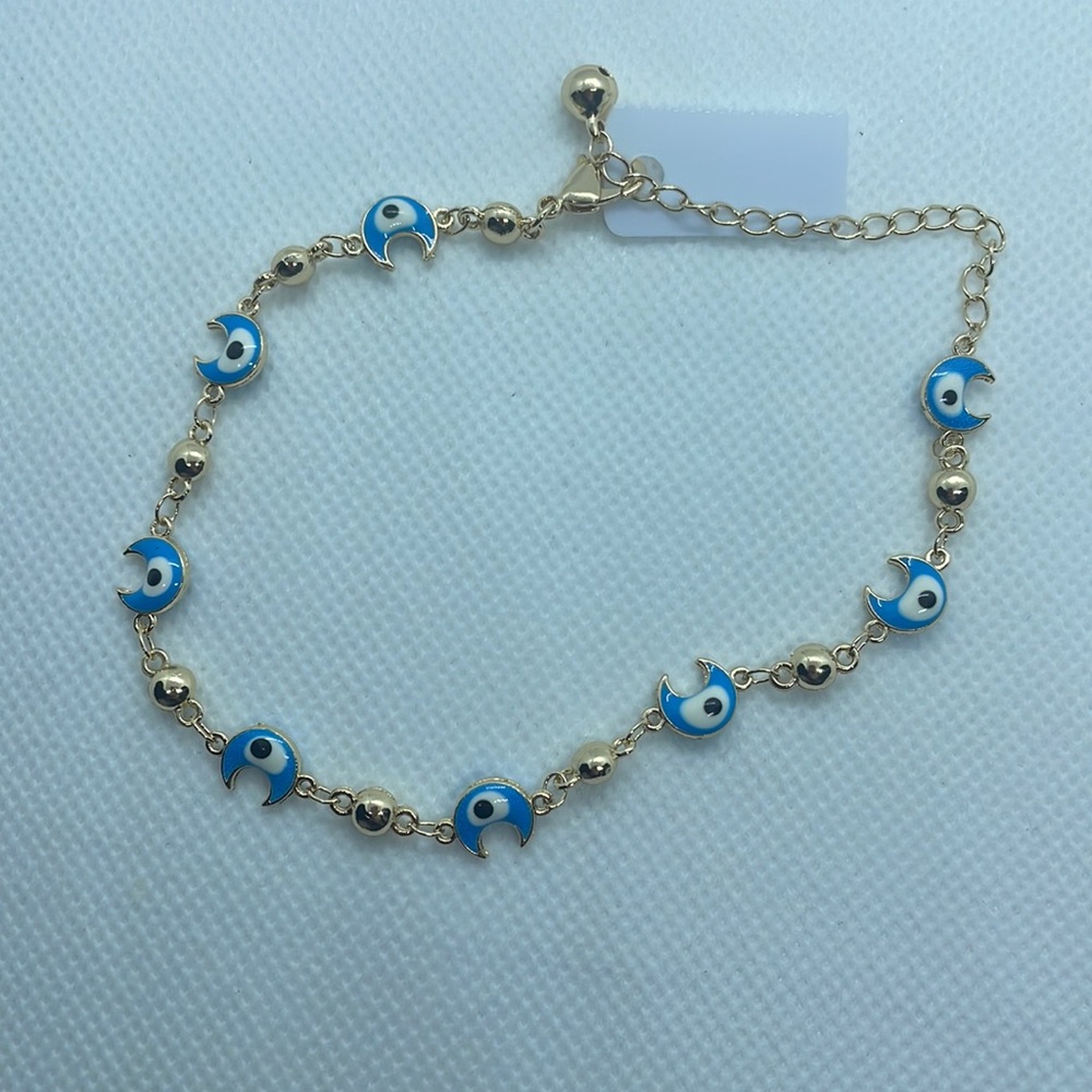 Moon w/ evil eye anklet